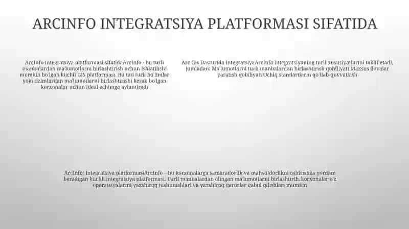 Arc GisDasturidaIntegratsiya 4