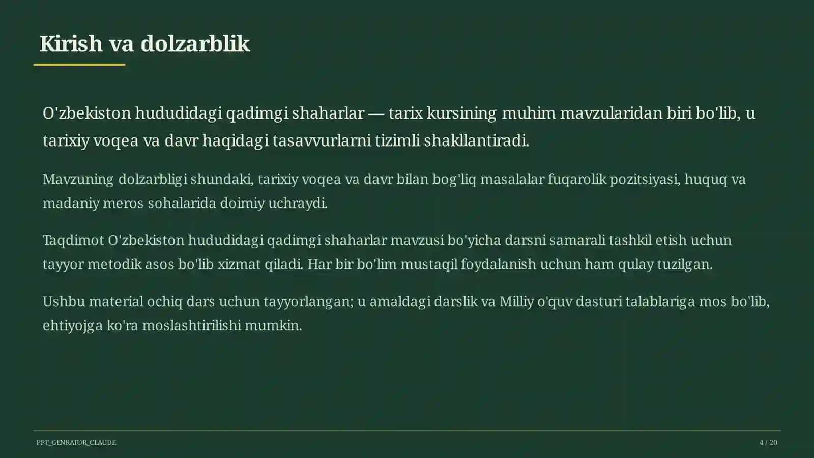 O'zbekiston hududidagi qadimgi shaharlar (5-sinf) 4