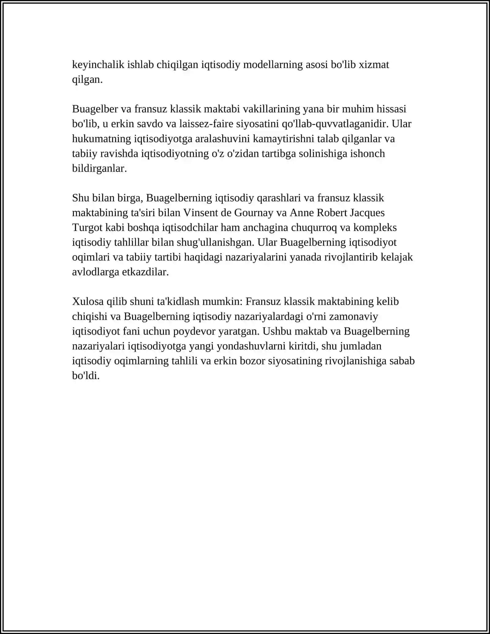 FRANTSUZ KLASSIK MAKTABI. F. BUAGELBER VA F. KENELARNING IQTISODIY NAZARIYALARI 4