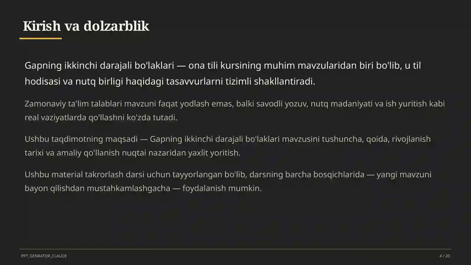 Gapning ikkinchi darajali bo'laklari (8-sinf) 4