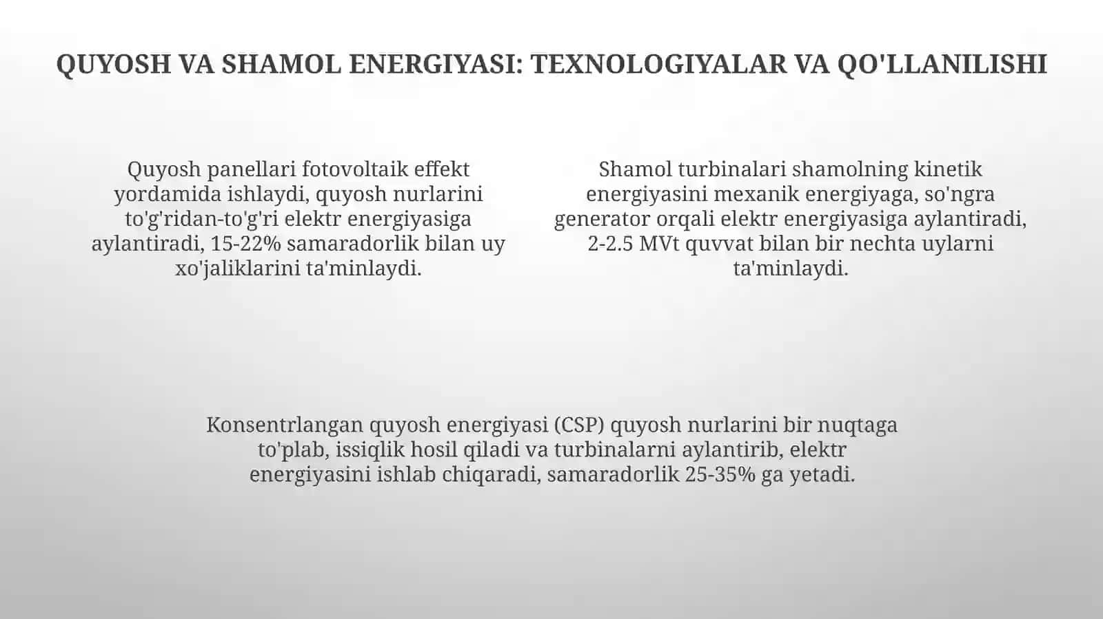 Muqobil energiya manbalarini tahlil qilish 4