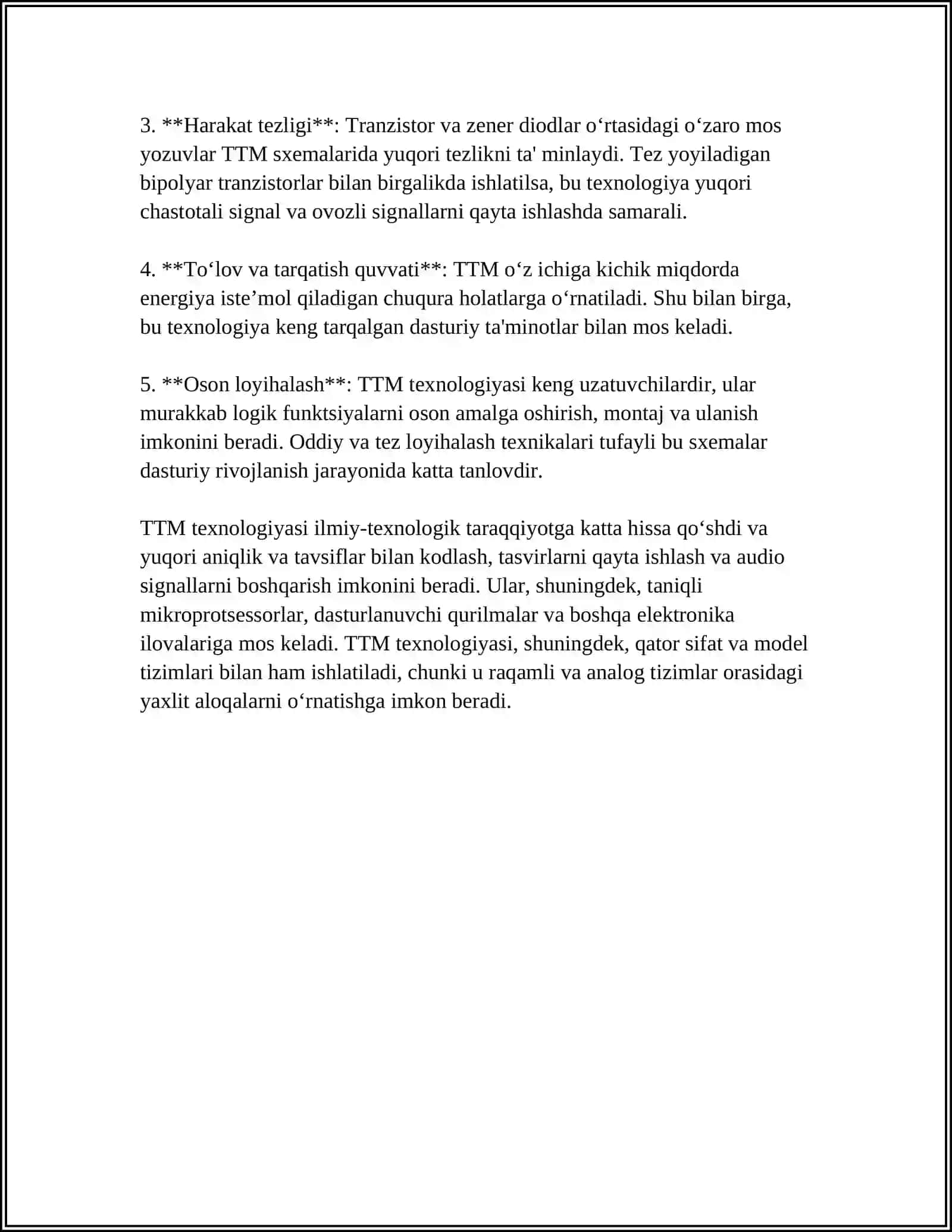 TRANZISTOR-TRANZISTORLI MANTIQ (TTM) HAGIDA TUSHUNCHA. SODDA INVERTORLI TTM ME SXEMASI. MURAKKAB INVERTORLI TTM ME SXEMASI VA ISHLASH PRINSIPI 4