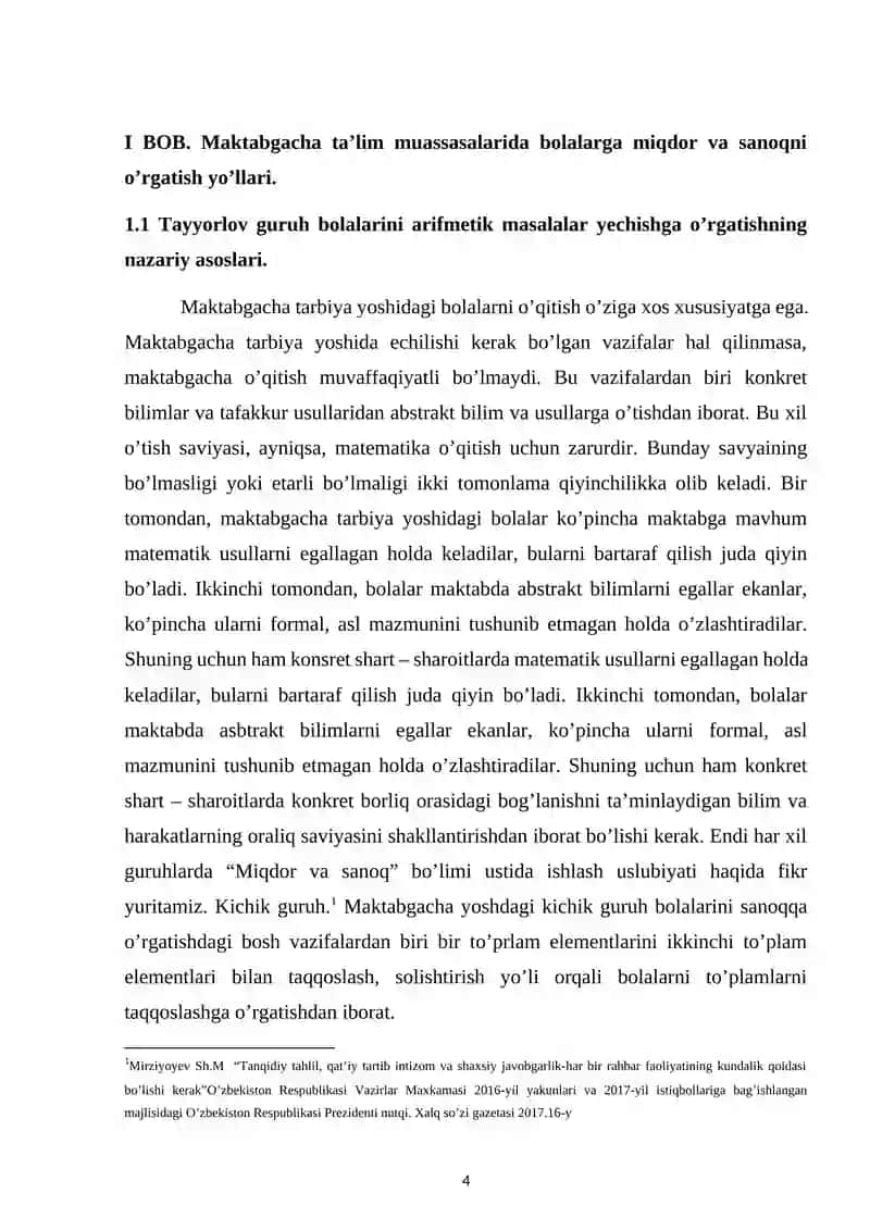 Maktabgacha ta’limdagi bolalarga miqdor va sanoqni o’rgatish yo’llari 4