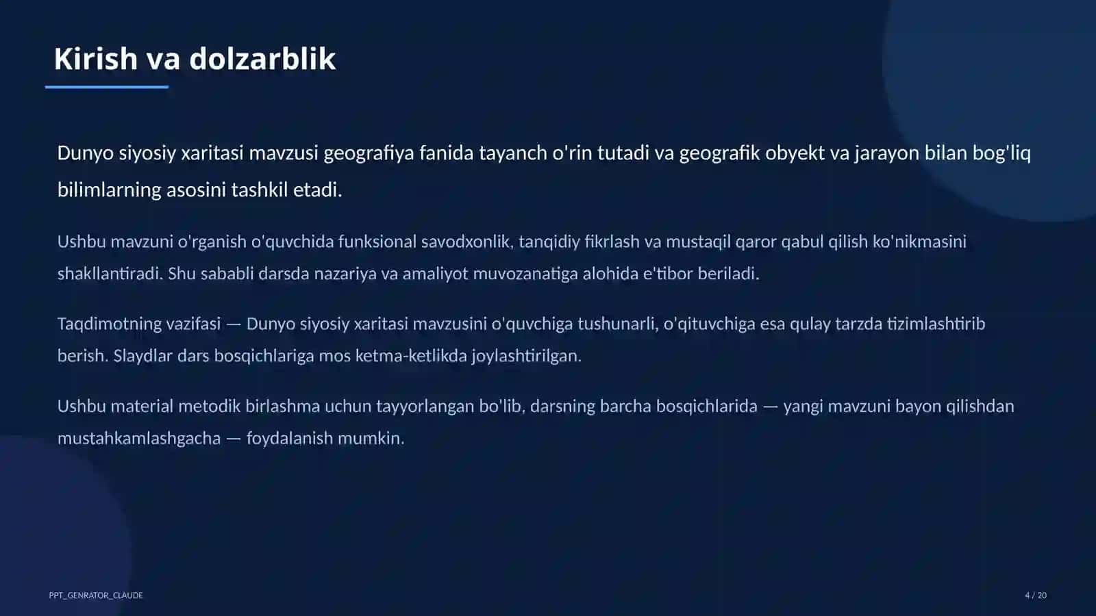 Dunyo siyosiy xaritasi (10-sinf) 4