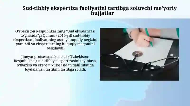 Sud-tibbiy ekspertiza faoliyatini belgilovchi meyoriy hujjatlar 4