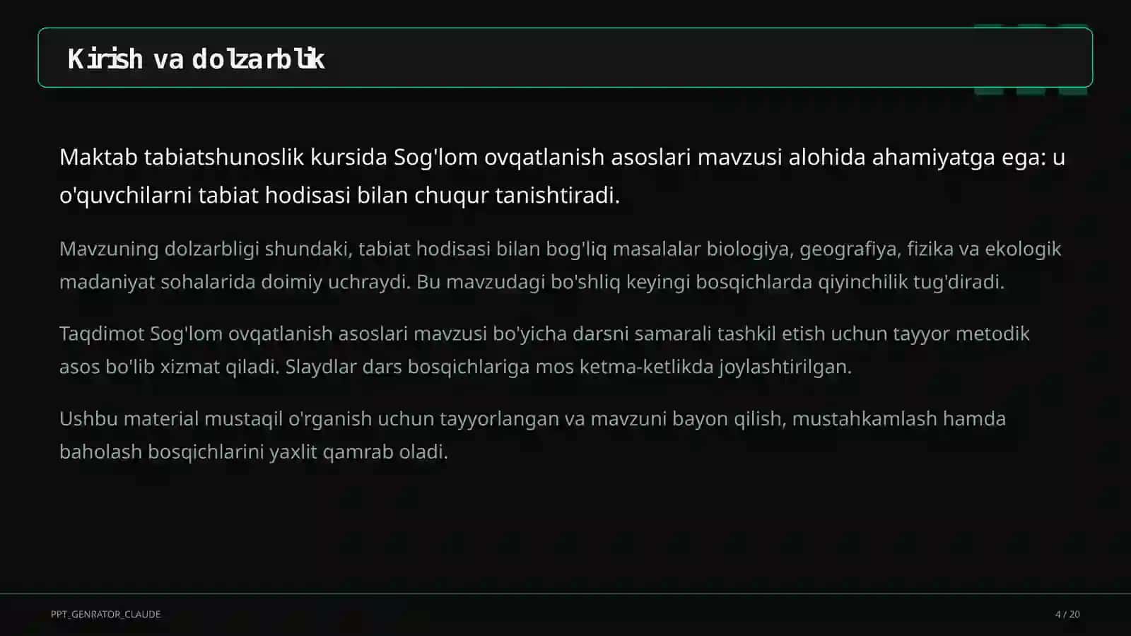 Sog'lom ovqatlanish asoslari (3-sinf) 4