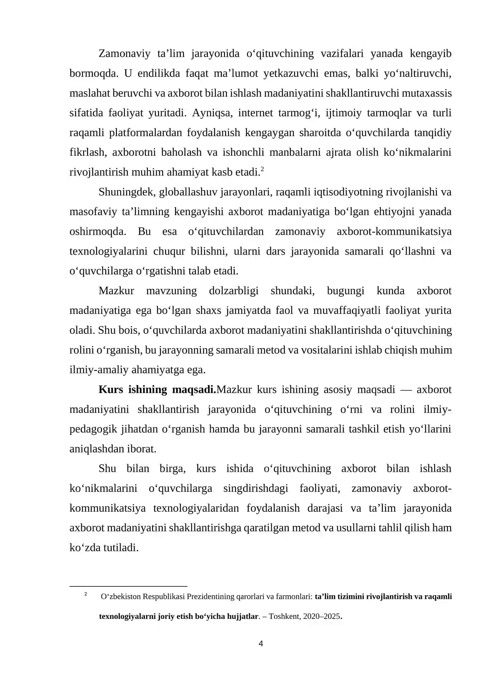 Axborot madaniyatini shakllantirishda o`qituvchi roli 4