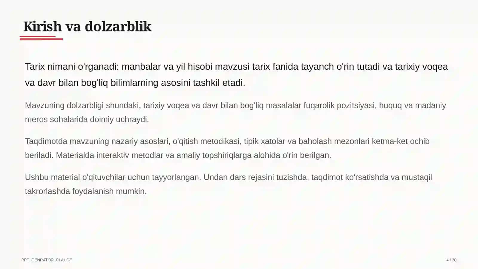 Tarix nimani o'rganadi: manbalar va yil hisobi (5-sinf) 4