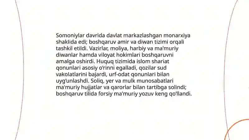 Somoniylar Gaznaviylar Qoraxoniylar va Saljuqiylar davlati va huquqi 4