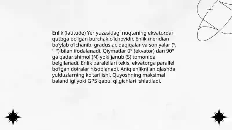 Geografik kordinatalar sistemasi 4