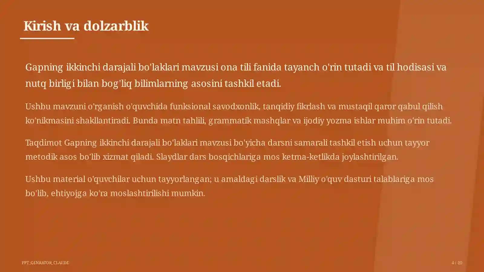 Gapning ikkinchi darajali bo'laklari (8-sinf) 4