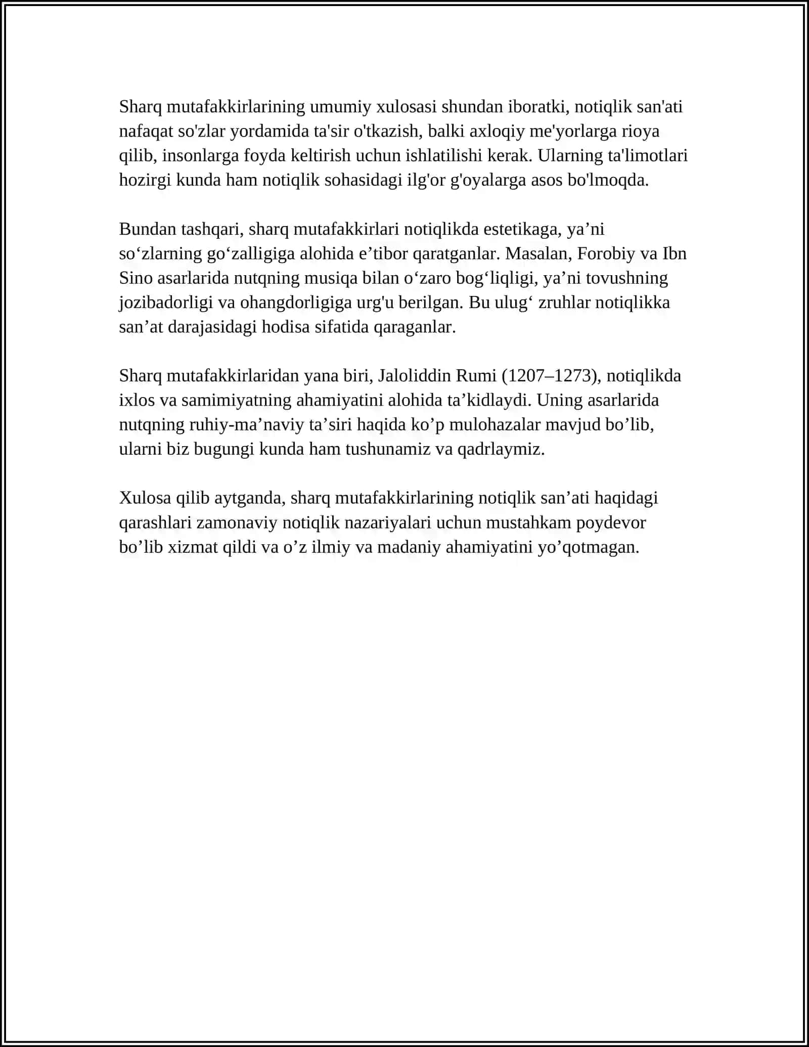 SHARQ VA G'ARB MUTAFAKKIRLARI NOTIQLIK XUSUSIDA(ALLOMALARNING MADANIY NUTQ HAQIDAGI FIKRLARI) 4