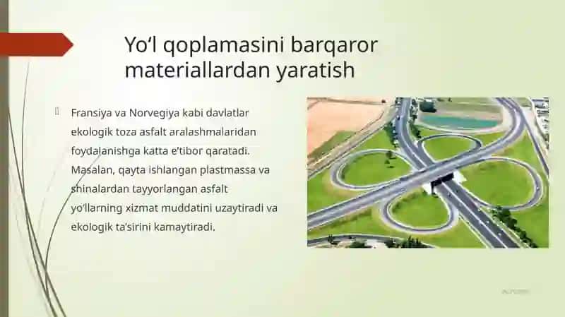 Yevropa davlatlarining avtomobil yo'llarini obodonlashtirish bo'yicha tajribalari 4
