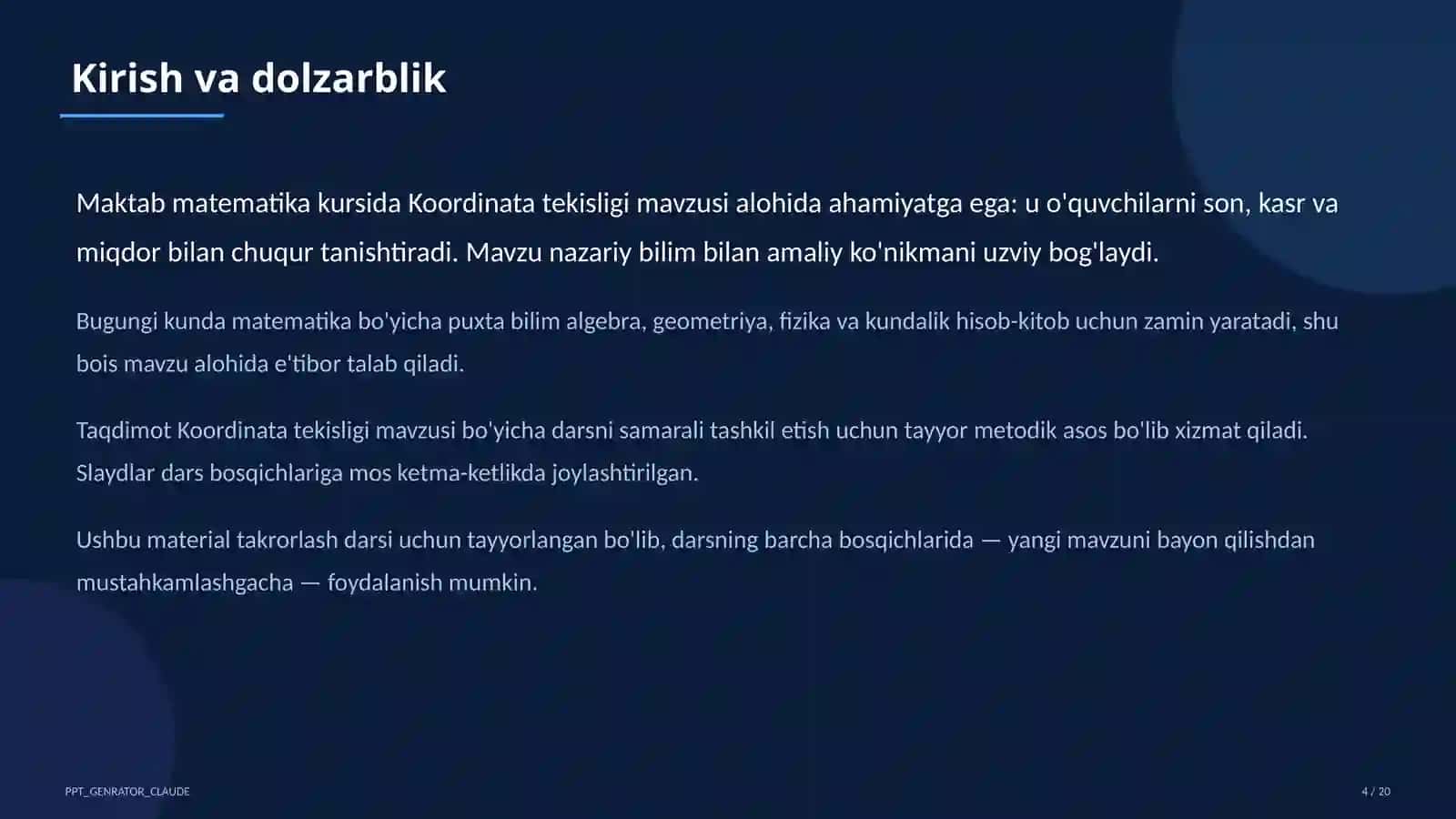 Koordinata tekisligi (6-sinf) 4