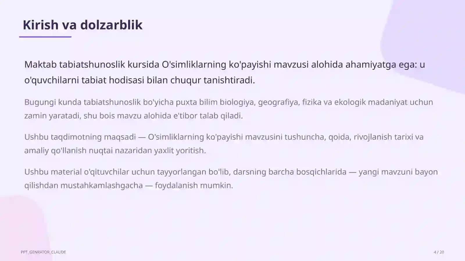 O'simliklarning ko'payishi (3-sinf) 4