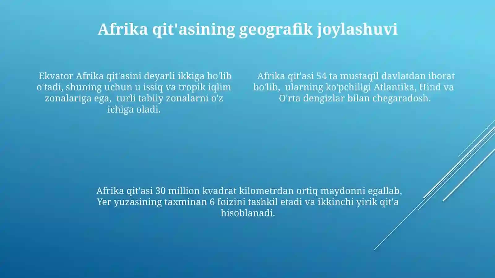 Afrika materigi geografik joylashuvi va chegaralari 4