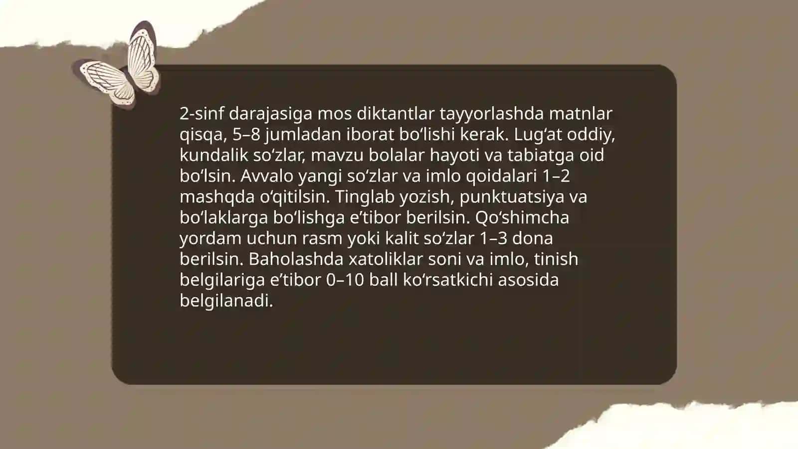Diktant namunalarini tayyorlash 4