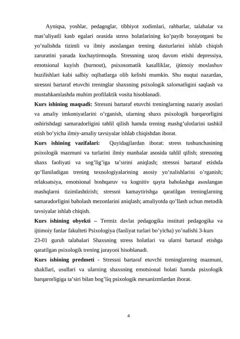 STRESNI BARTARAF ETUVCHI TRENINGLAR 4
