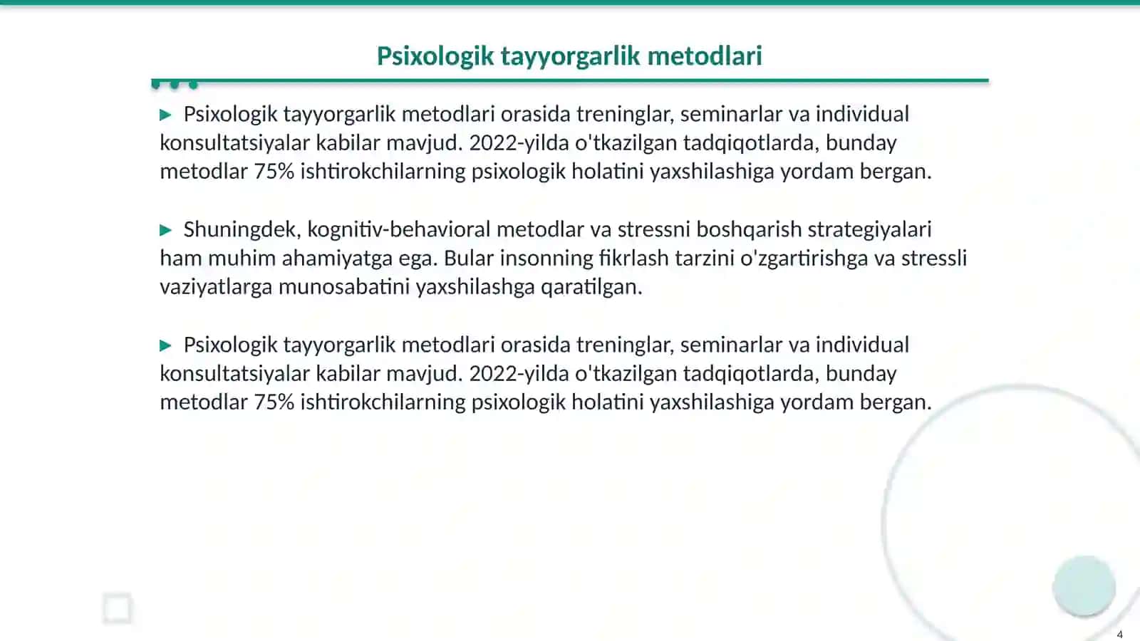 Psixologik tayyorgarlik va uni takomillashtirish 4