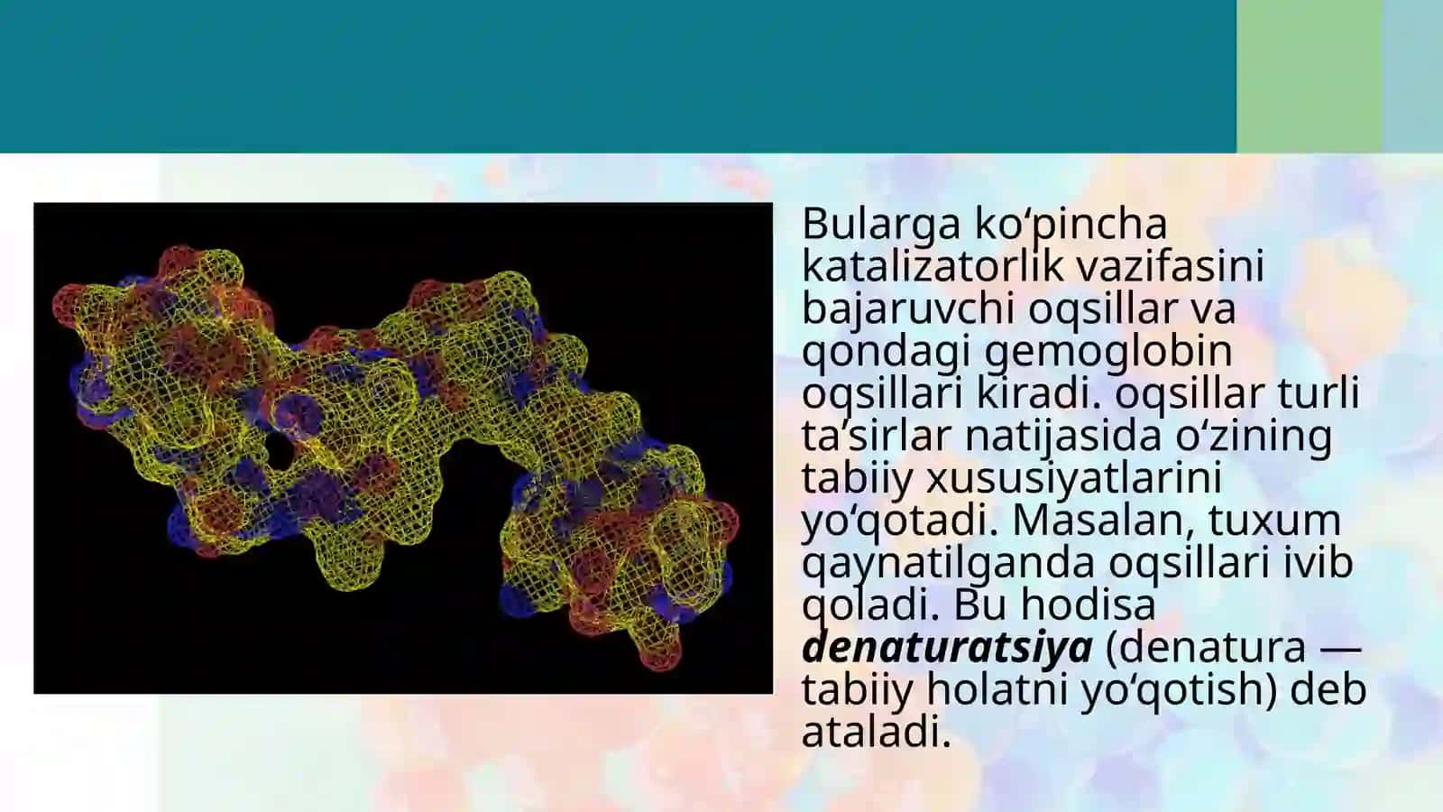Oqsillarning xossalari 4
