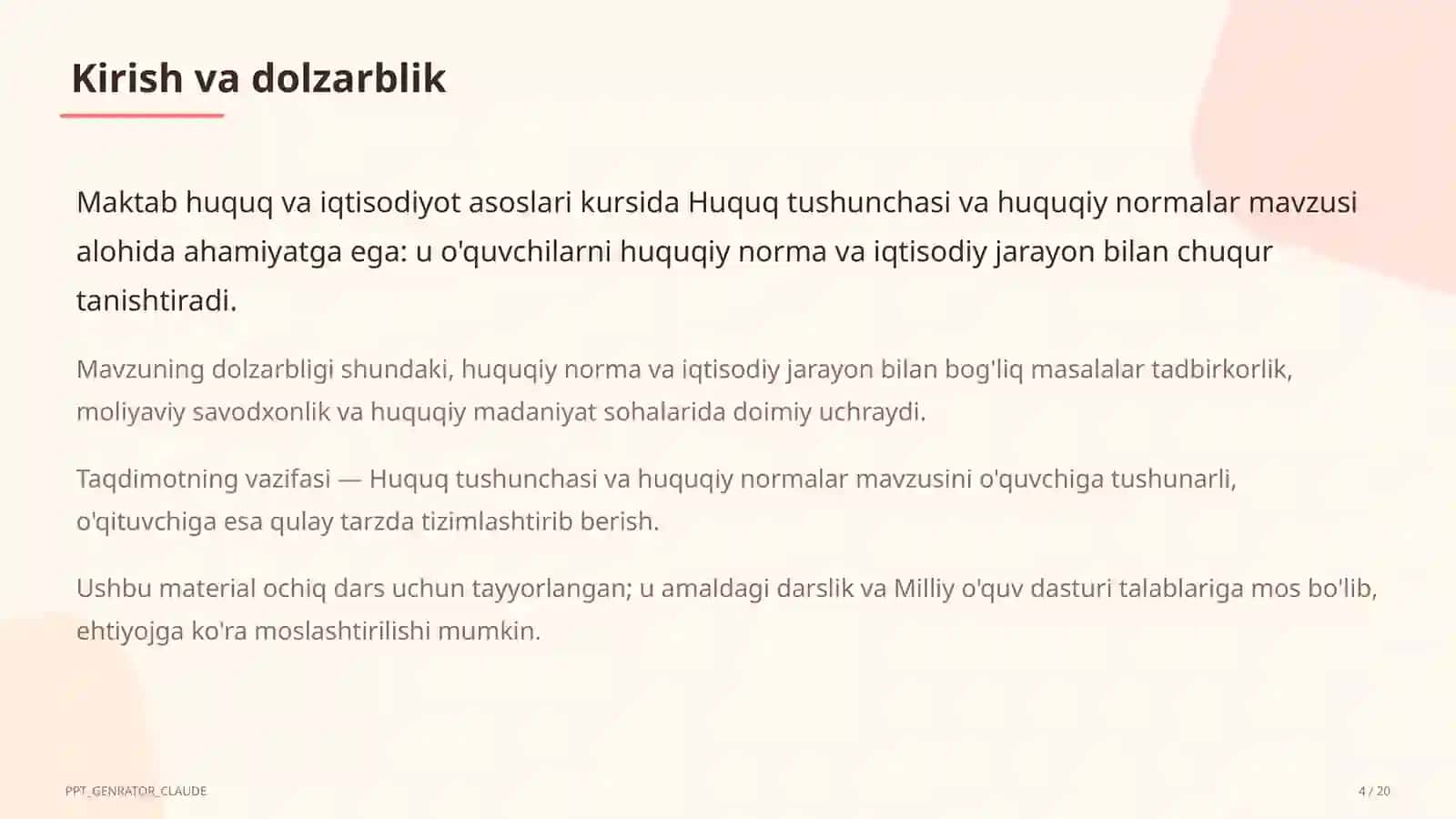 Huquq tushunchasi va huquqiy normalar (9-sinf) 4