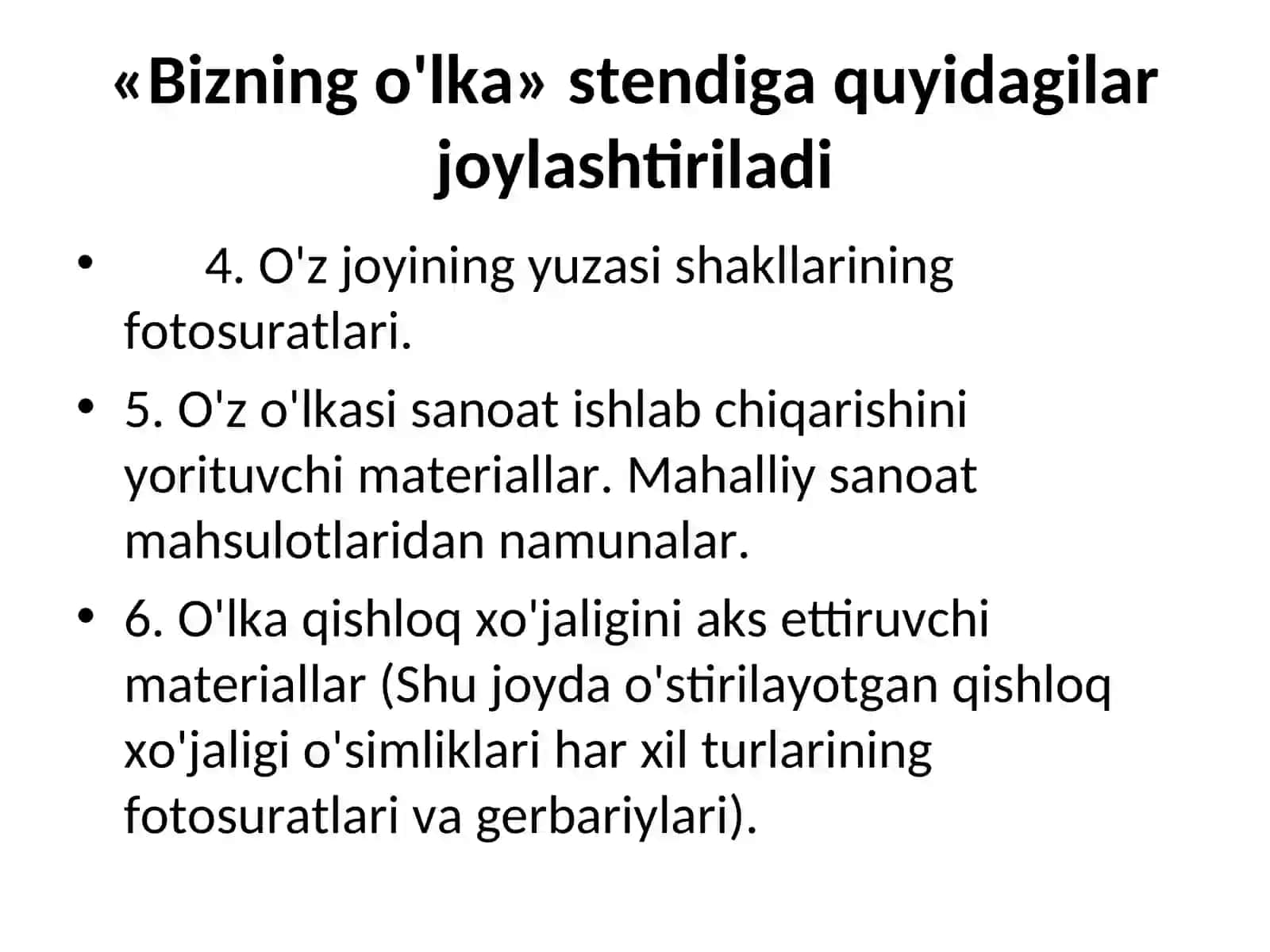 Tabiatshunoslik darslarini o'qitishning moddiy bazasi 4