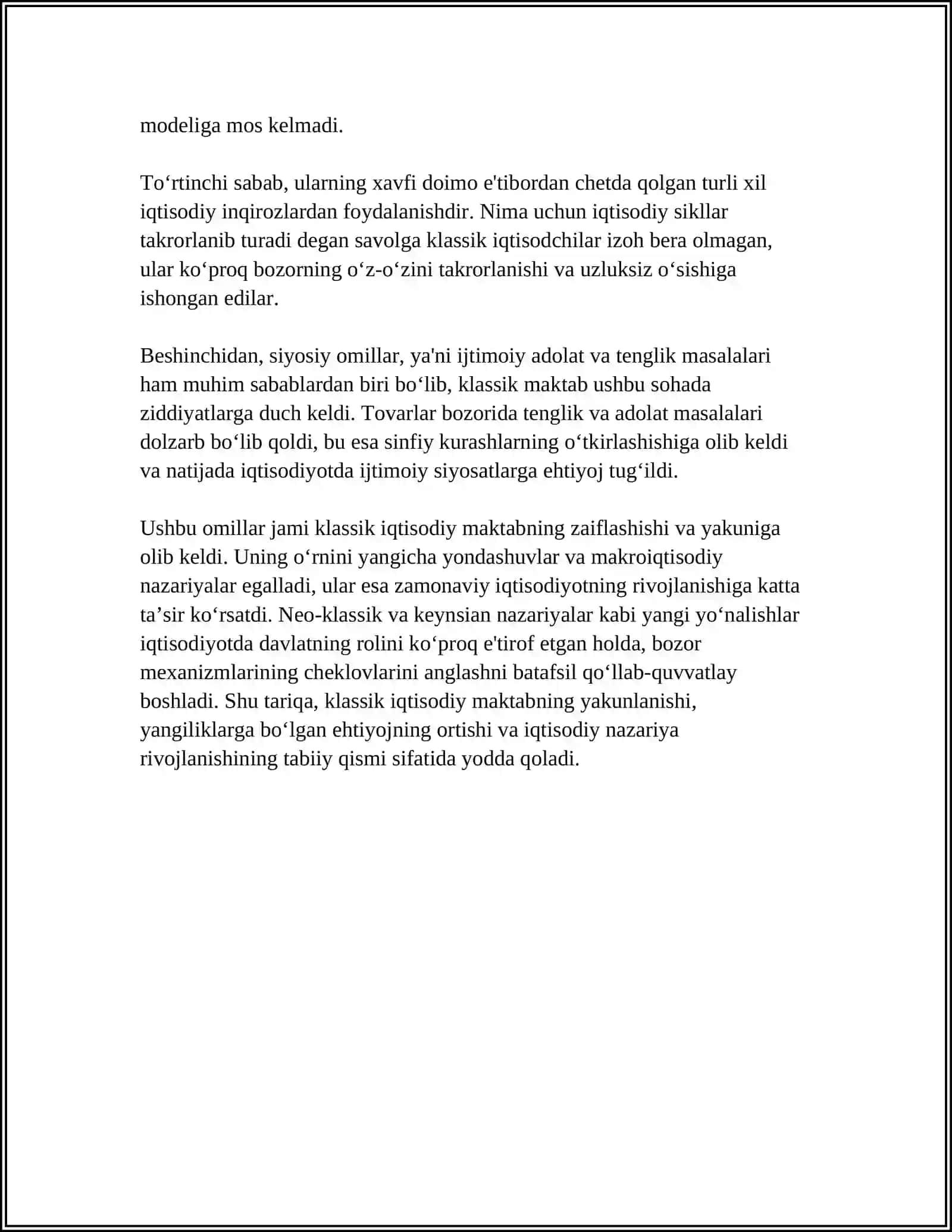 KLASSIK IQTISODIY MAKTABNING YAKUNLANISHI 4