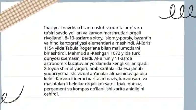 Chizmaning Orta osiyo va jahonning boshqa xududlarida rivojlanishi 4
