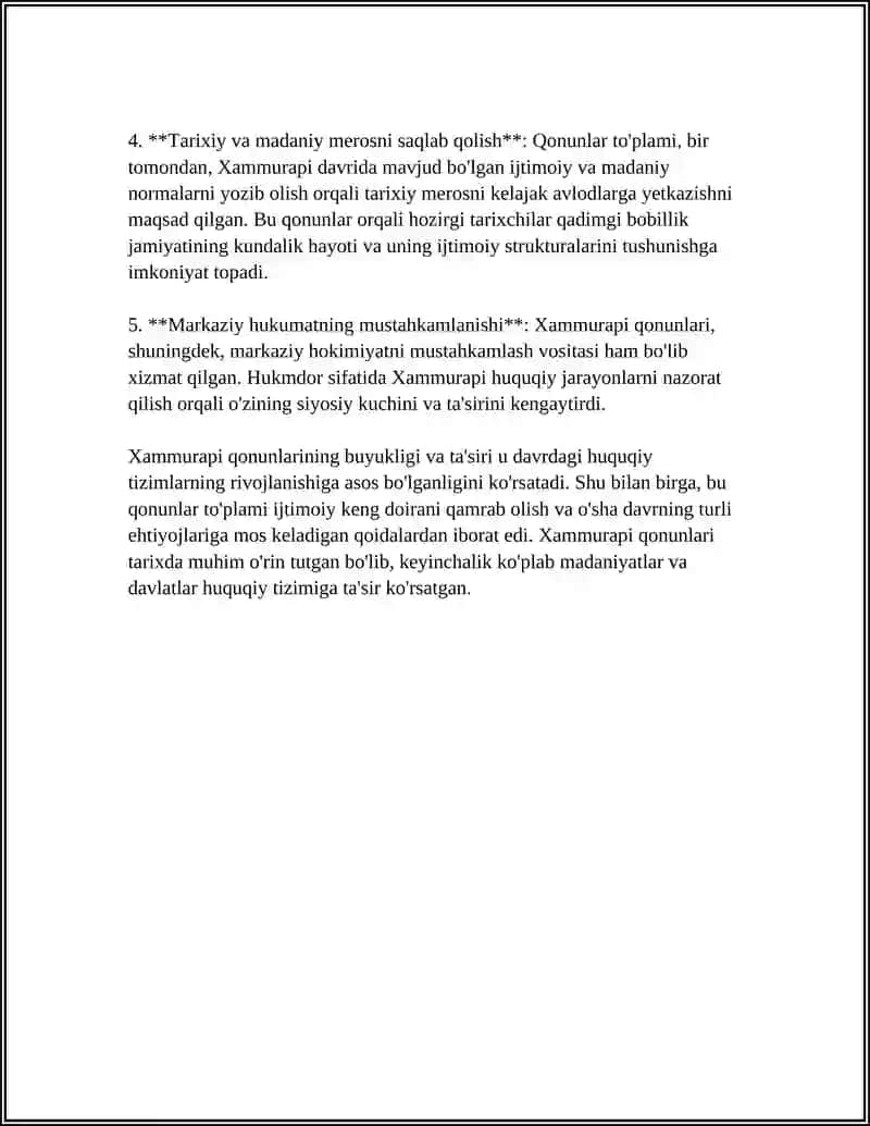XAMMURAPI QONUNLARI 4