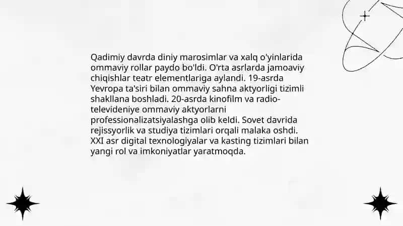 Ommaviy sahnalar aktiyori 4