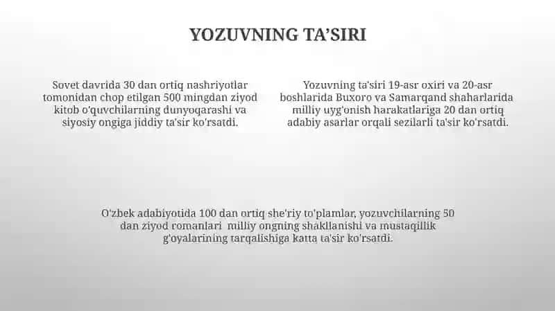 Yozuv va uning korinishlari 4