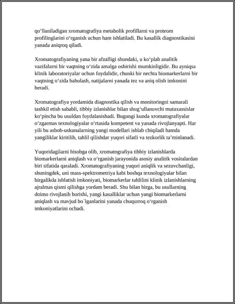 XROMATOGRAFIYANING TIBBIY IZLANISHLARDAGI IMKONIYATLARI 4