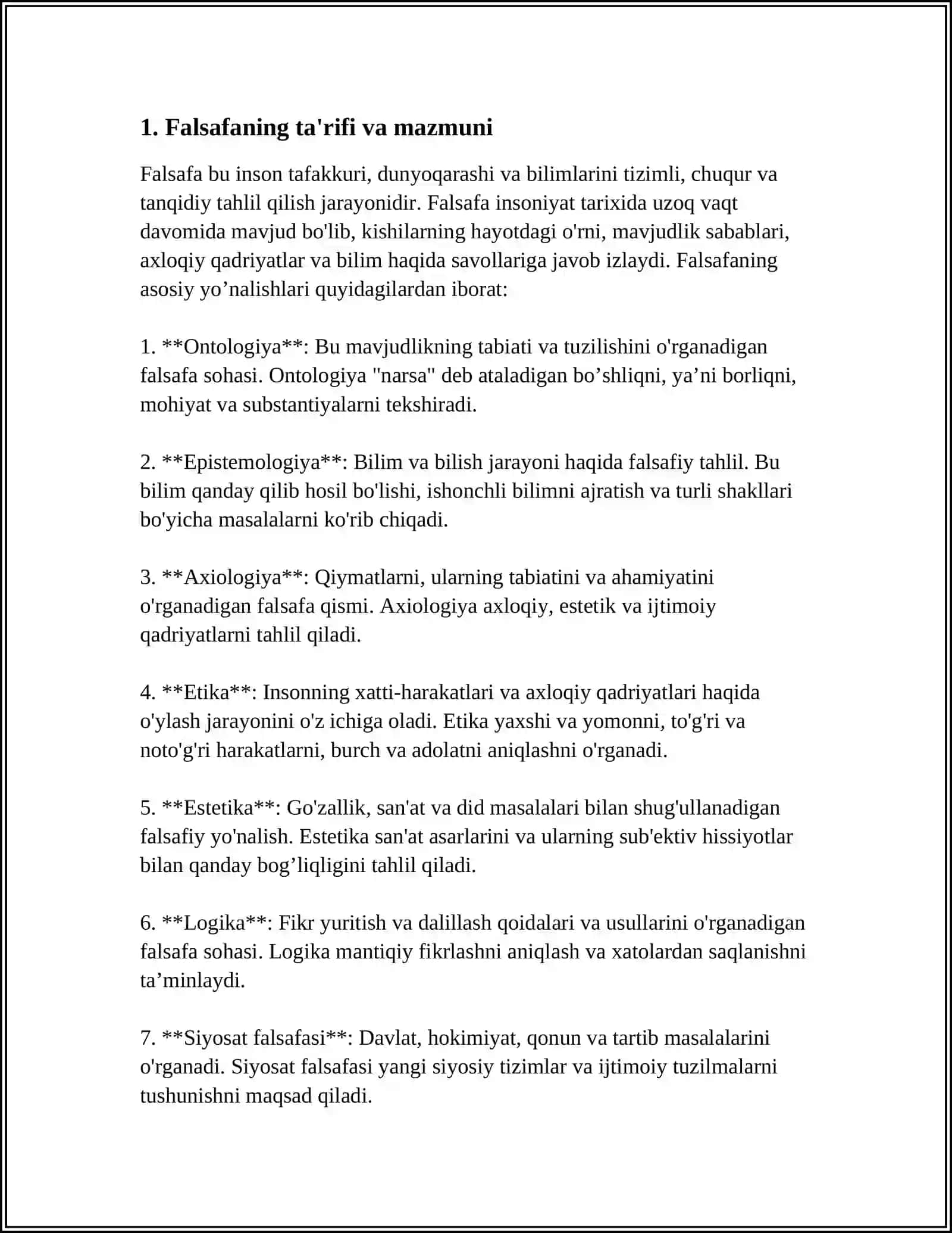 FALSAFANING BOSHQA FAN SOHA MUTAXASISLARI UCHUN AHAMIYATI 4