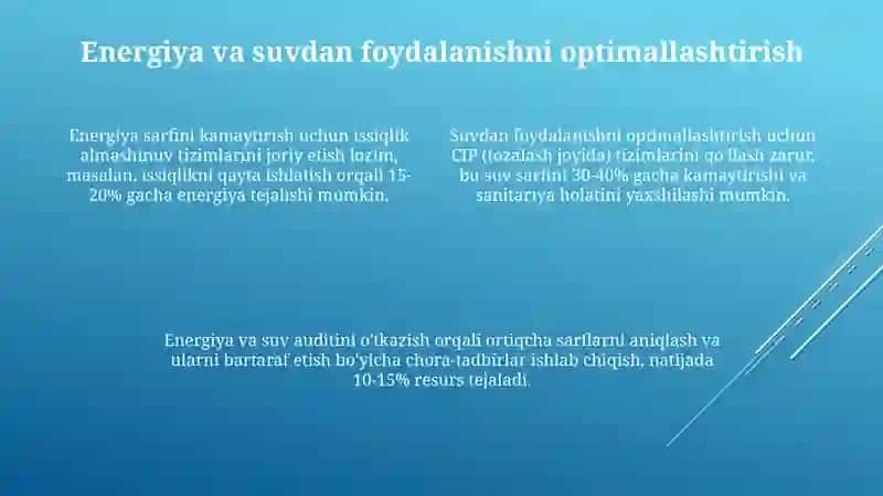 Oziqovqatsanoatidagi texnologik jarayonlarni optimallashtirish tamoyillari 4