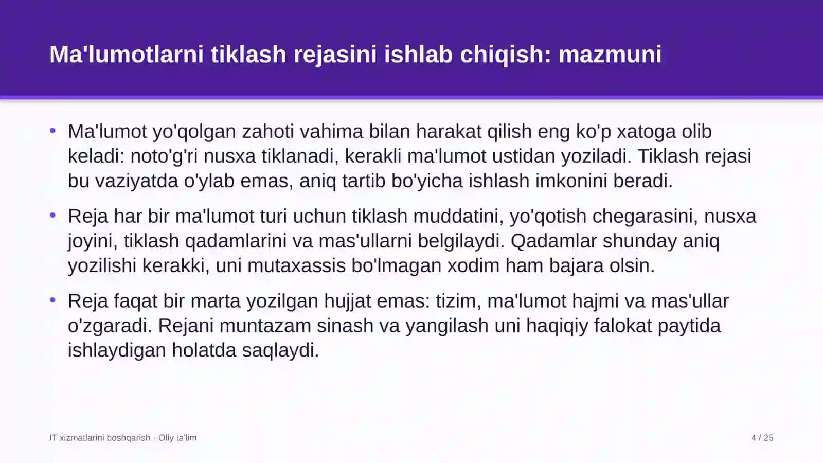 gaz qazib olishda ma'lumotlarni tiklash rejasini ishlab chiqish 7445 4