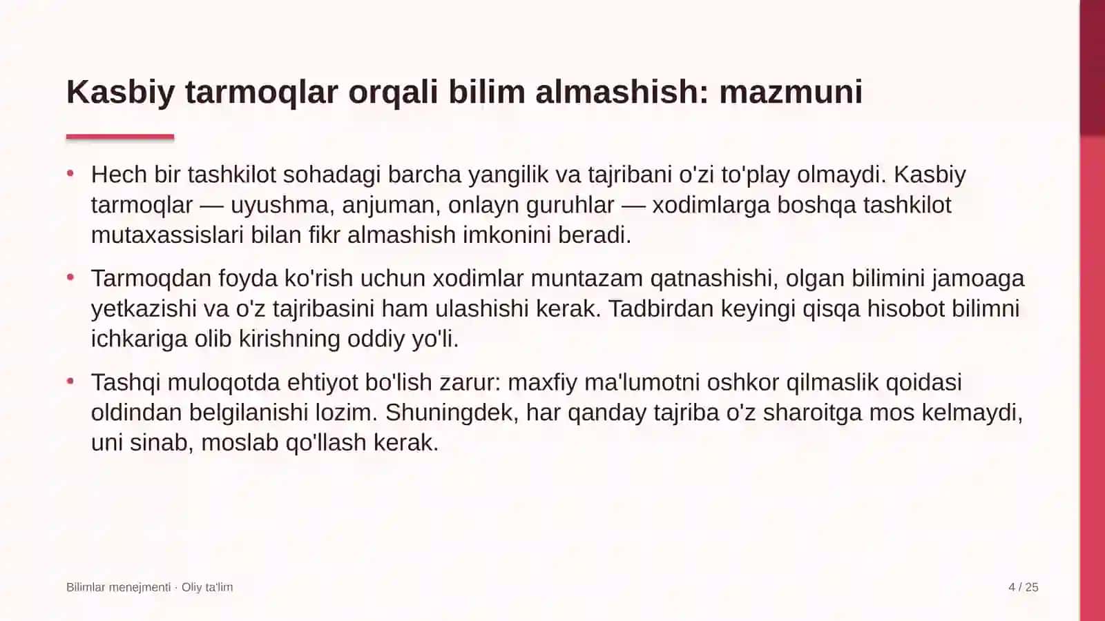 tarjima byurolarida kasbiy tarmoqlar orqali bilim almashish 7018 4