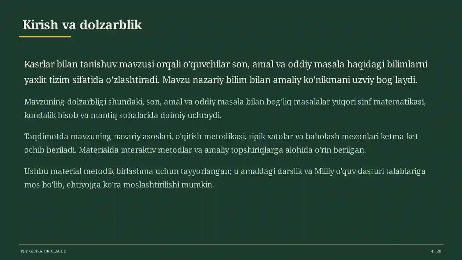 Kasrlar bilan tanishuv (4-sinf) 4