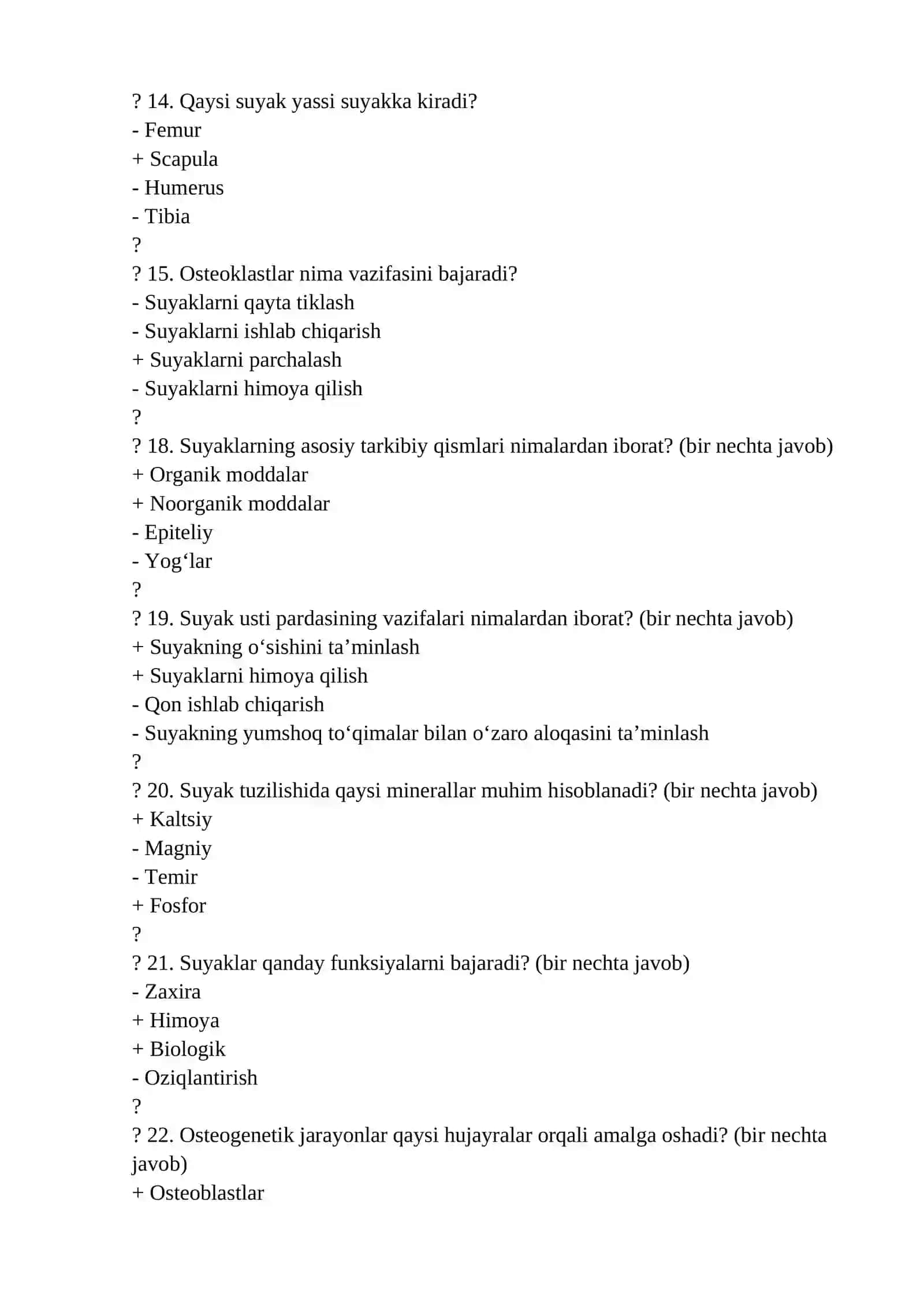 ANATOMIYA TEST SAVOLLARI 4