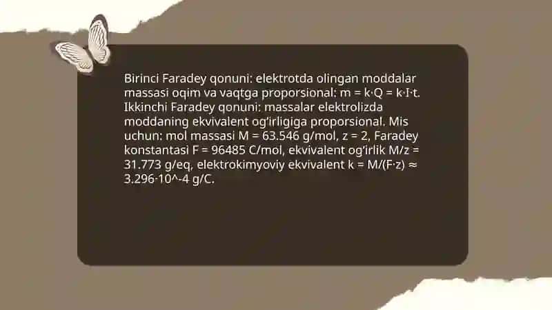 Misning elektrokimyoviy ekvivalentini aniqlash 4