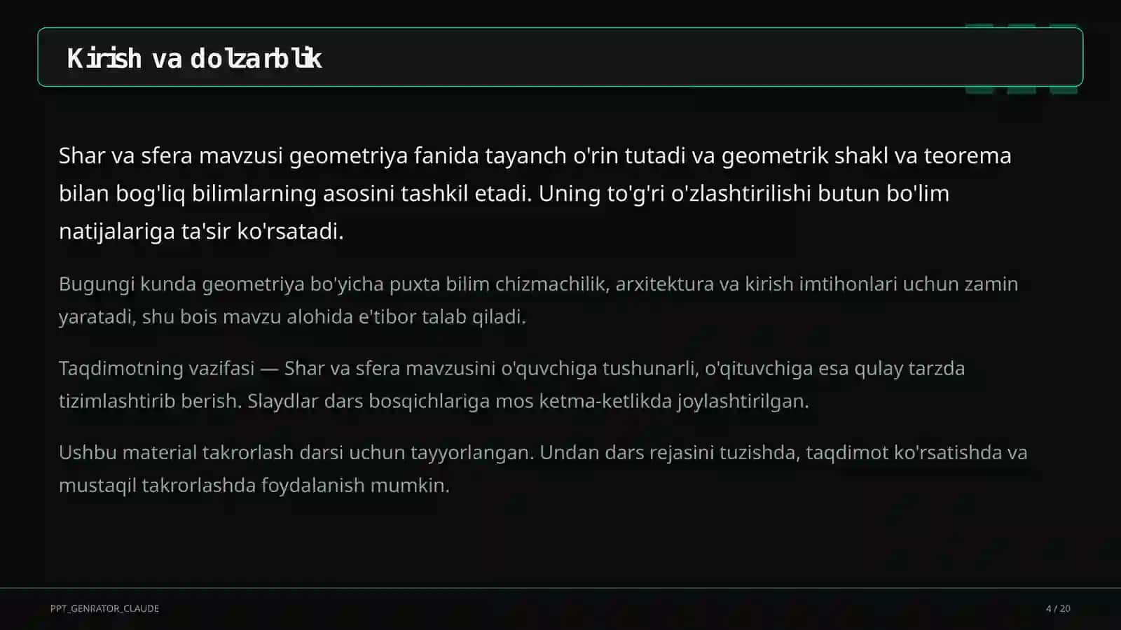 Shar va sfera (11-sinf) 4