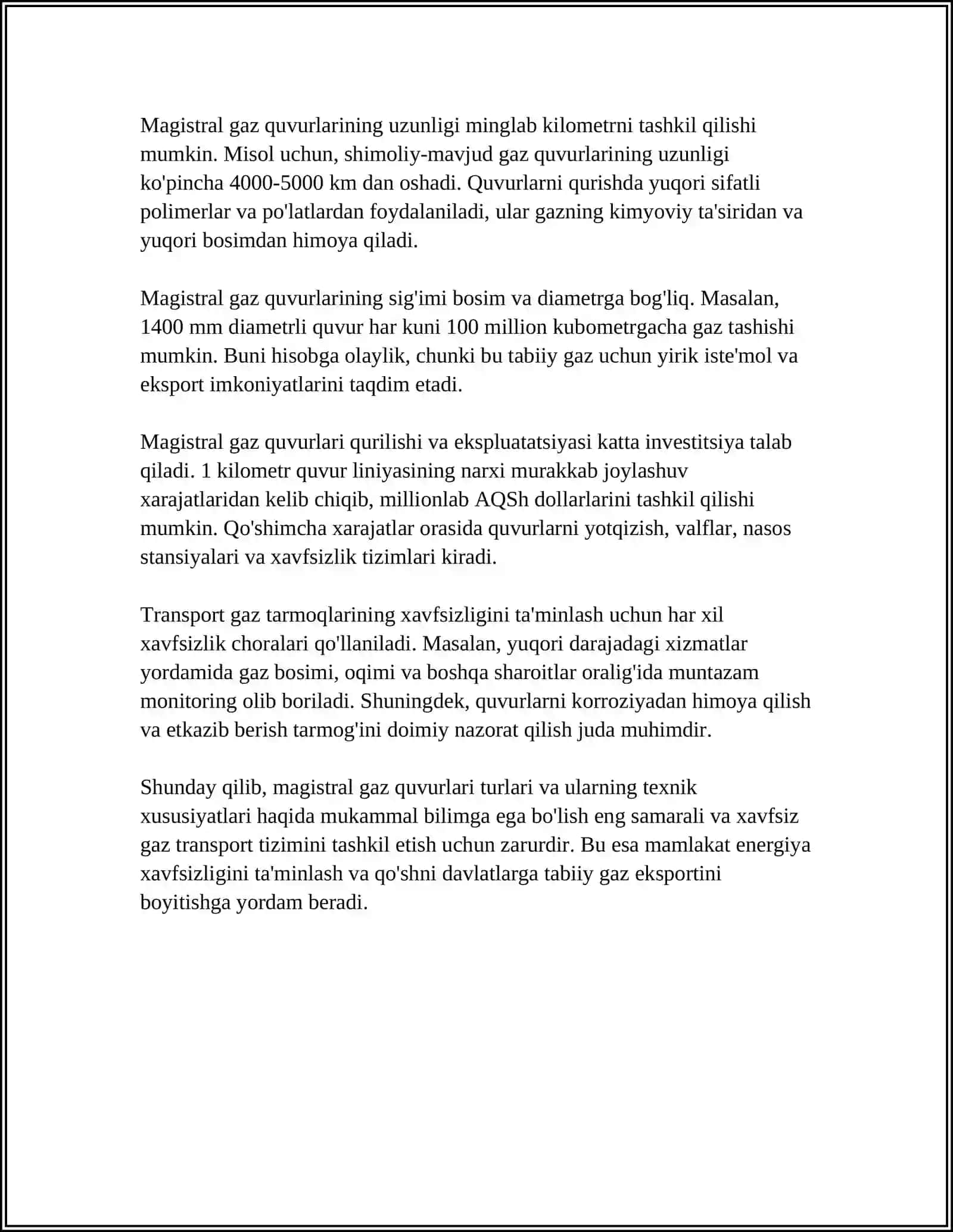 MAGISTRAL GAZ QUVURLARIDA KOMPRESSOR STANSITALARINI JOYLASHTIRISH 4