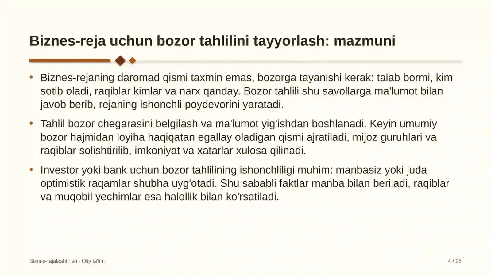 Lombardlarda biznes-reja uchun bozor tahlilini tayyorlash 4