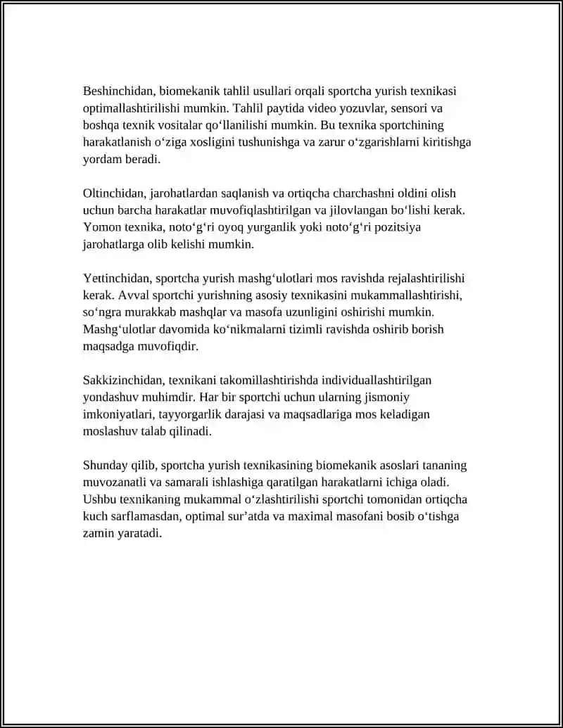 SPORTCHA YURISH TEXNIKASINI ÕRGATISH VA TAKOMILLASHTIRISH METODIKASI 4
