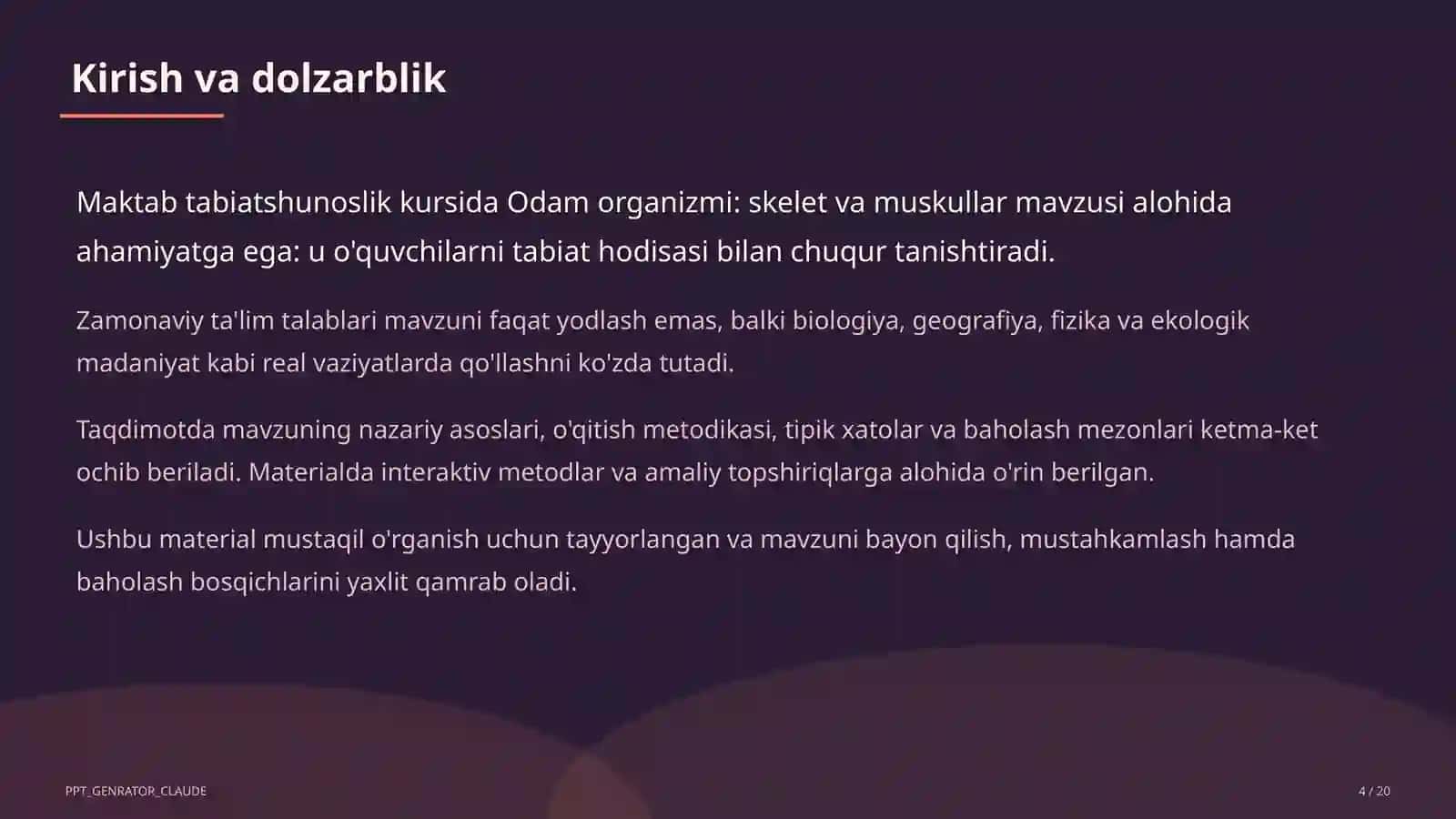 Odam organizmi: skelet va muskullar (4-sinf) 4