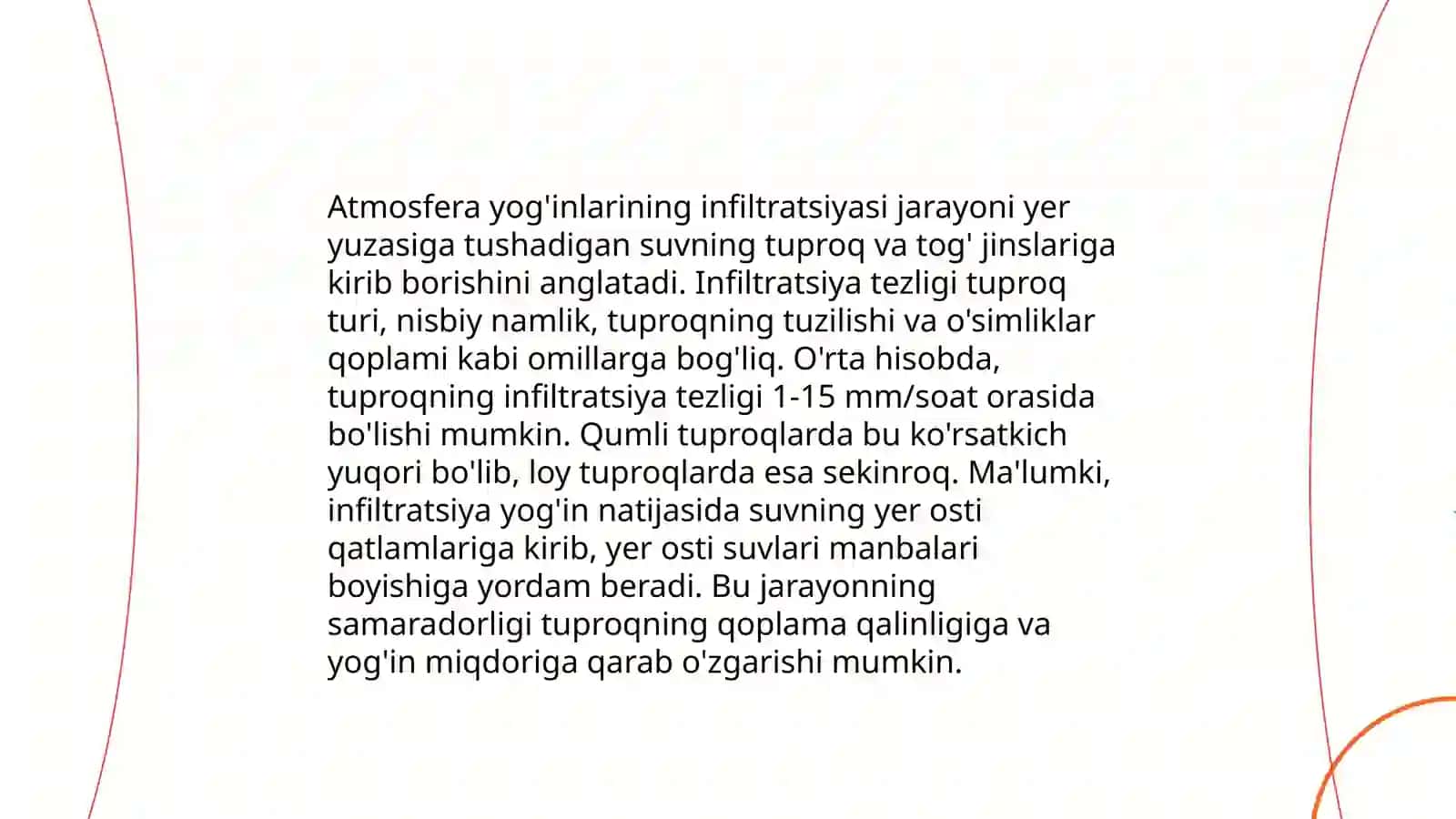 Yer osti suvlarining paydo boʻlishi ham klasslarga bo’linishi 4