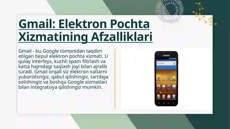 Googleda Hisob Yaratish, Gmail Xizmati 4