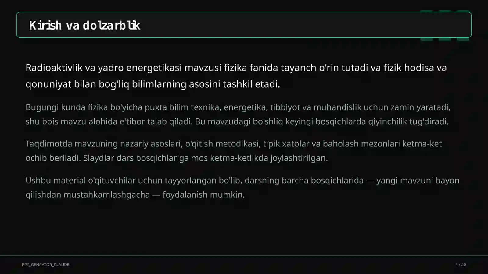 Radioaktivlik va yadro energetikasi (11-sinf) 4