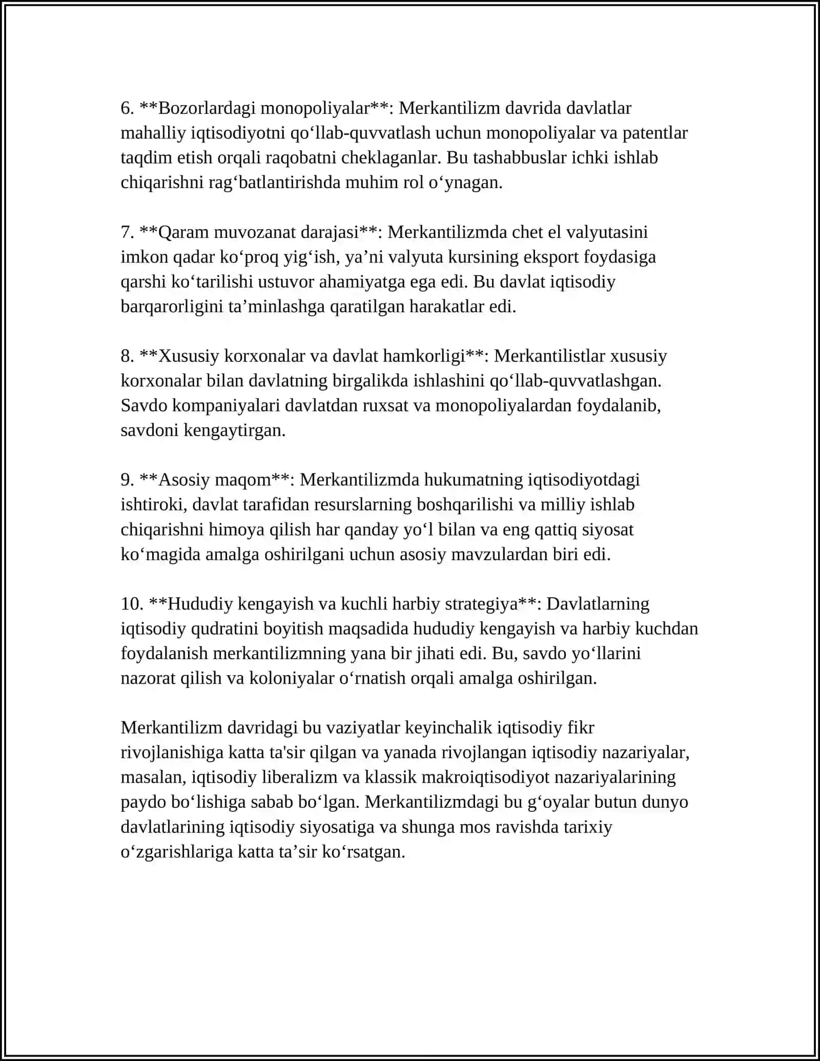 MERKANTILIZM TA'LIMOTINING MOHIYATI 4