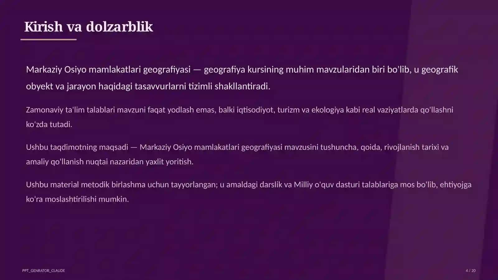 Markaziy Osiyo mamlakatlari geografiyasi (11-sinf) 4