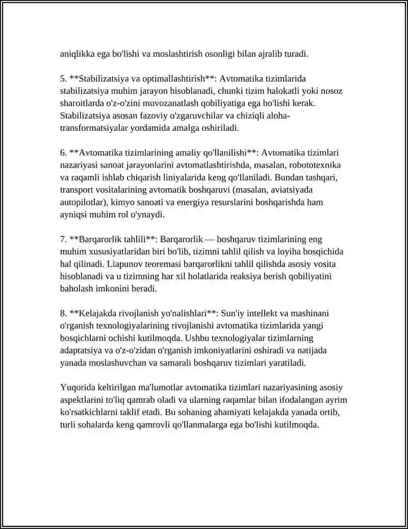 Avtomatika tizimlari nazariyasi 4